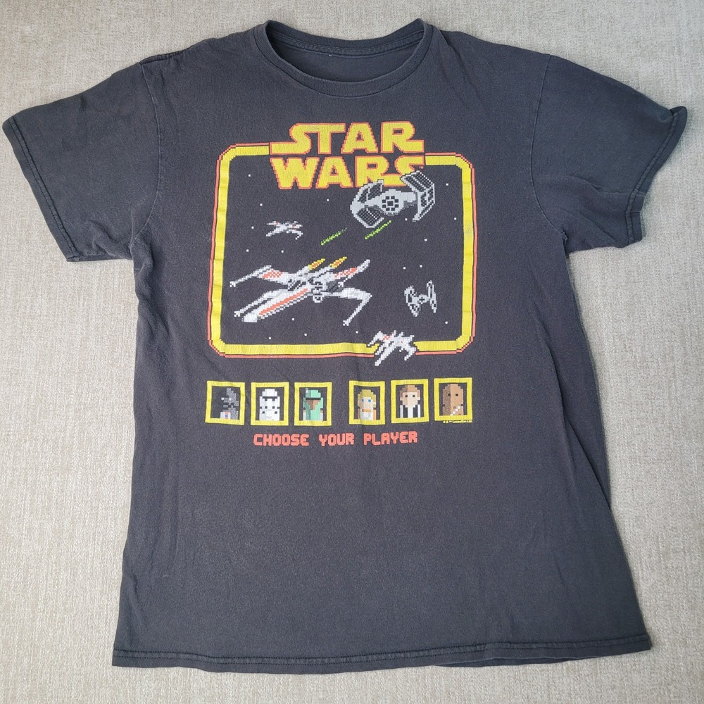 Star Wars T-Shirt Mens S Black Pixel Art Choose Your Player Graphic Tee - Picture 9 of 9